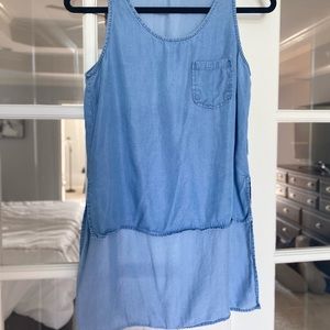 High low Chambray tank